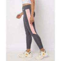 Women's Polyster Solid Sport Leggings (Grey) - Grey, 0.35, XS