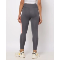 Women's Polyster Solid Sport Leggings (Grey) - Grey, 0.35, XS