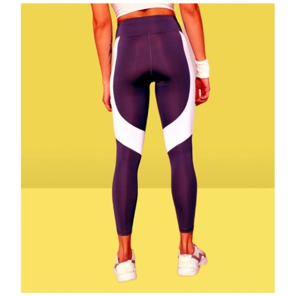 Women's Polyster Solid Sport Leggings (Purple) - Purple, 0.35, XS