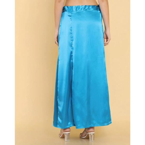 Women's Silk Solid Free Size Petticoat (Blue) - Blue, 0.35