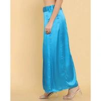 Women's Silk Solid Free Size Petticoat (Blue) - Blue, 0.35