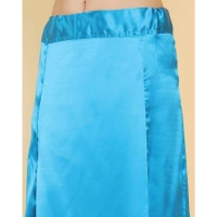 Women's Silk Solid Free Size Petticoat (Blue) - Blue, 0.35