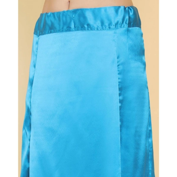Women's Silk Solid Free Size Petticoat (Blue) - Blue, 0.35
