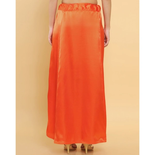 Women's Silk Solid Free Size Petticoat (Orange) - Orange, 0.35