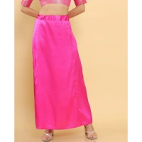 Women's Silk Solid Free Size Petticoat (Pink) - Pink, 0.35