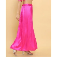 Women's Silk Solid Free Size Petticoat (Pink) - Pink, 0.35