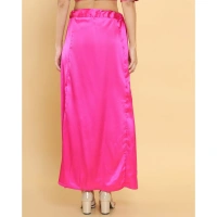 Women's Silk Solid Free Size Petticoat (Pink) - Pink, 0.35