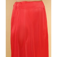 Women's Silk Solid Free Size Petticoat (Red) - Red, 0.35