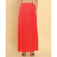 Women's Silk Solid Free Size Petticoat (Red) - Red, 0.35