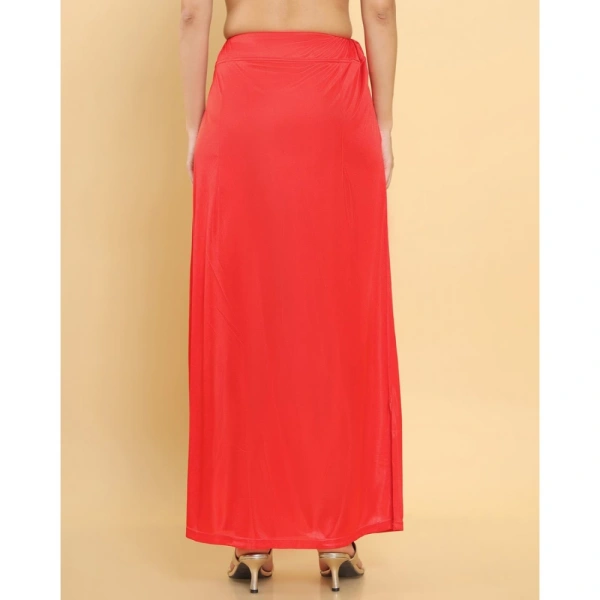 Women's Silk Solid Free Size Petticoat (Red) - Red, 0.35