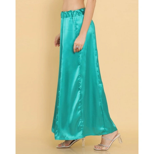 Women's Silk Solid Free Size Petticoat (SeeSaw Green) - SeeSaw Green, 0.35
