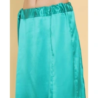 Women's Silk Solid Free Size Petticoat (SeeSaw Green) - SeeSaw Green, 0.35