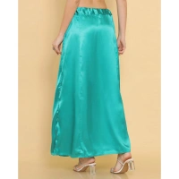 Women's Silk Solid Free Size Petticoat (SeeSaw Green) - SeeSaw Green, 0.35