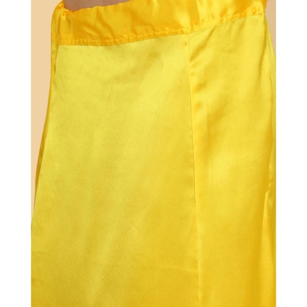 Women's Silk Solid Free Size Petticoat (Yellow) - Yellow, 0.35