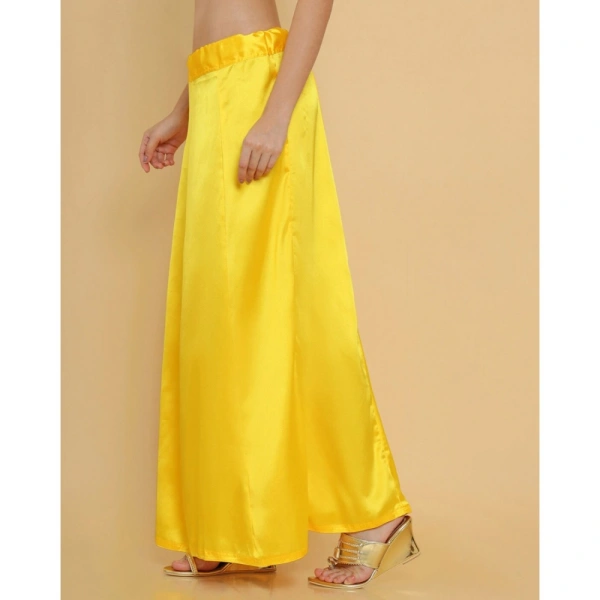 Women's Silk Solid Free Size Petticoat (Yellow) - Yellow, 0.35