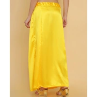 Women's Silk Solid Free Size Petticoat (Yellow) - Yellow, 0.35