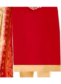 Women's Slub Cotton Unstitched Salwar-Suit Material With Dupatta (Red, 2 Mtr) - Light Pink, 0.44, 2 Mtr