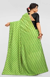 Women's Vichitra Saree with Blouse (LightGreen, 5-6 Mtrs) - LightGreen, 0.45