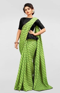 Women's Vichitra Saree with Blouse (LightGreen, 5-6 Mtrs) - LightGreen, 0.45