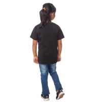 Girls Cotton Unicorn Face Half Sleeve TShirt (Black) - L