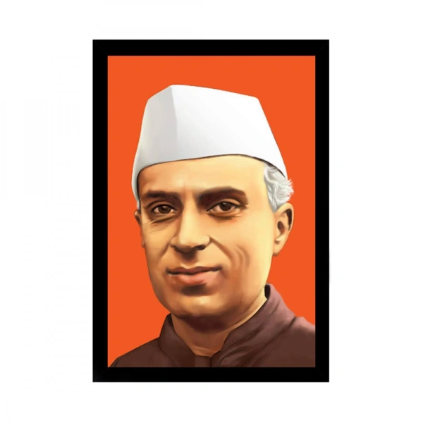 shopnav's Jawaharlal Nehru Painting with Synthetic Photo Frame (Multicolor) - 0.08, Multicolor