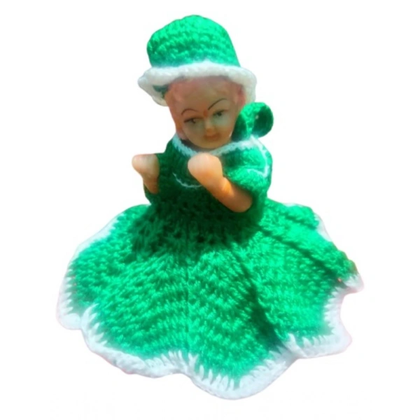 Shopnav Laddu Gopal Tharad Dress Size: 0 To 6 (Green) - Green