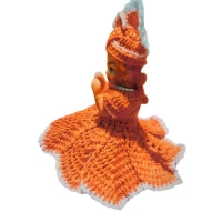 Shopnav Laddu Gopal Tharad Dress Size: 0 To 6 (Orange) - Orange