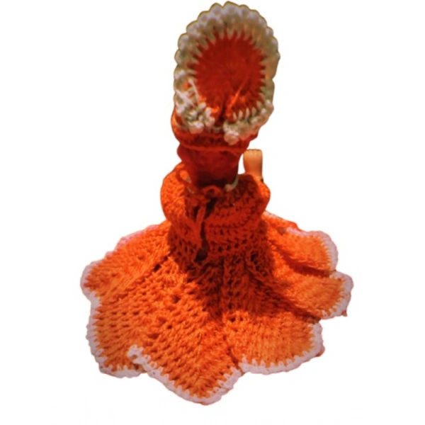 Shopnav Laddu Gopal Tharad Dress Size: 0 To 6 (Orange) - Orange