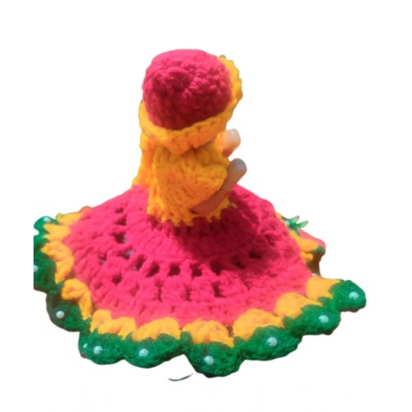 Shopnav Laddu Gopal Tharad Dress Size: 0 To 6 (Red-Yellow-Green) - Red - Yellow - Green
