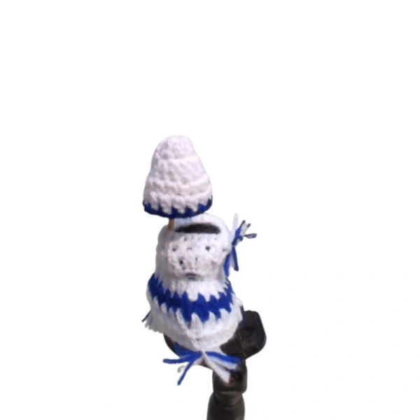 Shopnav Laddu Gopal Tharad Dress Size: 0 To 6 (White-Blue) - White - Blue