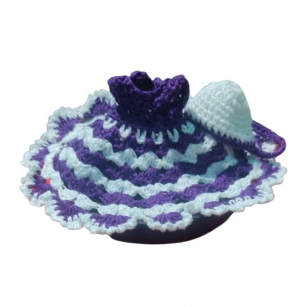 Shopnav Laddu Gopal Tharad Dress Size: 0 To 6 (White-Lavender) - White - Lavender