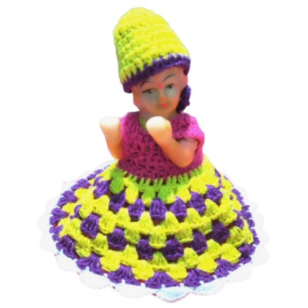 Shopnav Laddu Gopal Tharad Dress Size: 0 To 6 (Yellow-Blue) - Yellow - Blue
