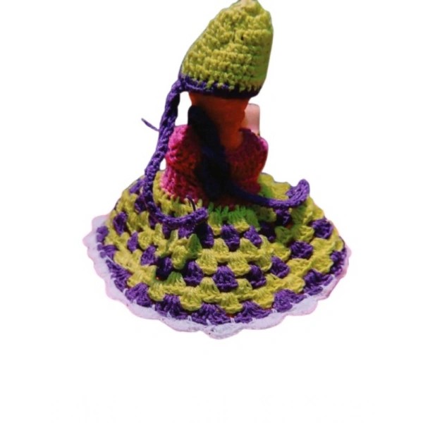 Shopnav Laddu Gopal Tharad Dress Size: 0 To 6 (Yellow-Blue) - Yellow - Blue