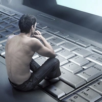 Shopnav Vivo Z1Pro Man Sitting in Keyboard Mobile Case Cover - Grey, 0.25, Random