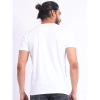 Men's Casual Cotton Printed Round Neck Half Sleeve T-Shirt (Blue) - 2XL