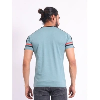 Men's Casual Cotton Printed Round Neck Half Sleeve T-Shirt (Grey) - 2XL