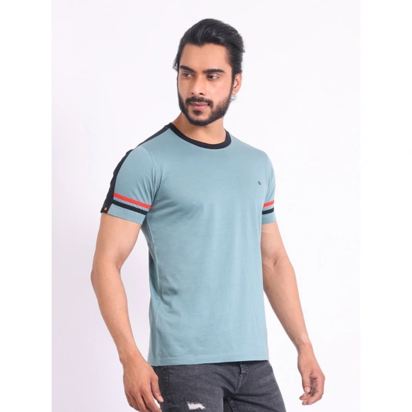 Men's Casual Cotton Printed Round Neck Half Sleeve T-Shirt (Grey) - 2XL