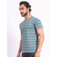 Men's Casual Cotton Printed Round Neck Half Sleeve T-Shirt (Gery) - XL