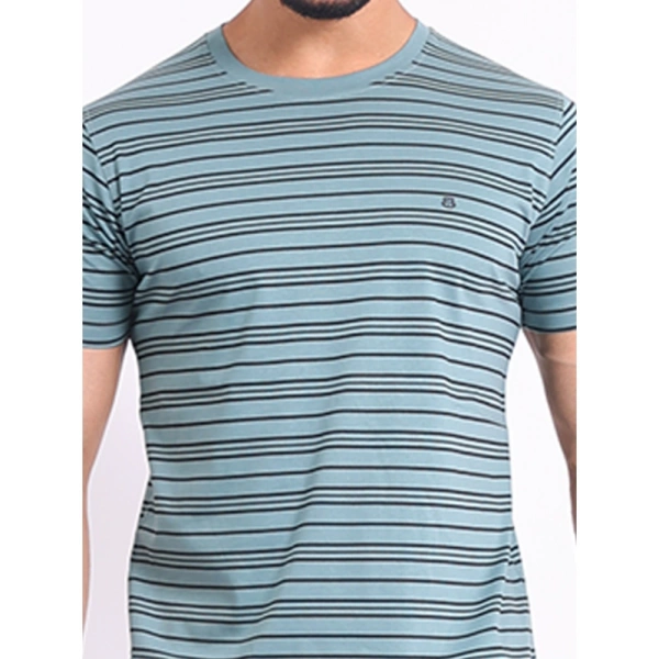 Men's Casual Cotton Printed Round Neck Half Sleeve T-Shirt (Gery) - XL
