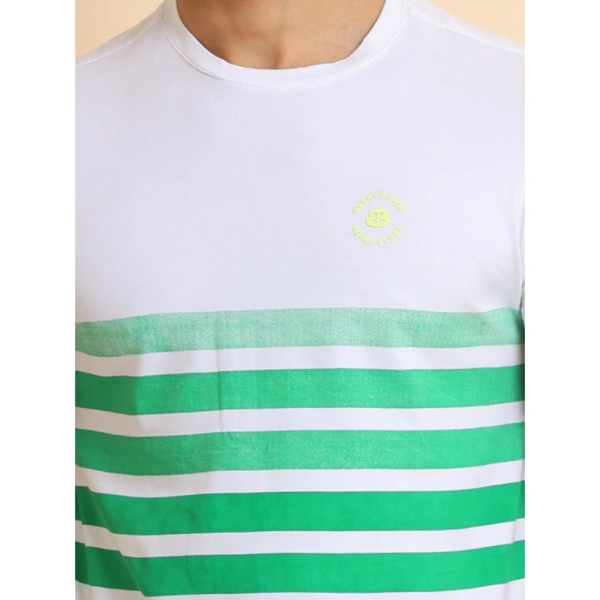Men's Casual Cotton Printed Round Neck Half Sleeve T-Shirt (Green) - M