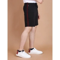 Men's Casual Cotton Striped Above knee Shorts (Black) - S