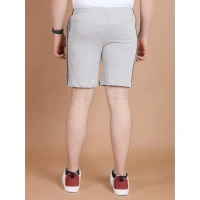 Men's Casual Cotton Striped Above knee Shorts (Greymelange) - L