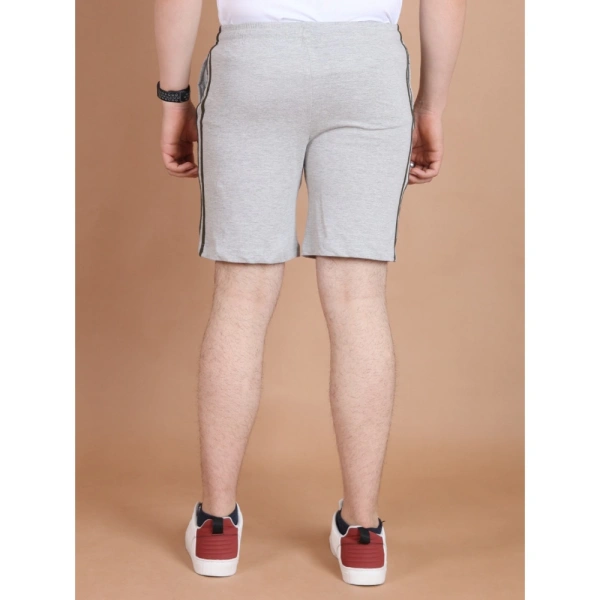 Men's Casual Cotton Striped Above knee Shorts (Greymelange) - L