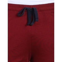 Men's Casual Cotton Striped Above knee Shorts (Maroon) - S