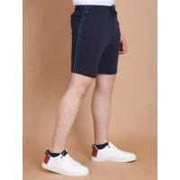 Men's Casual Cotton Striped Above knee Shorts (Navy) - S