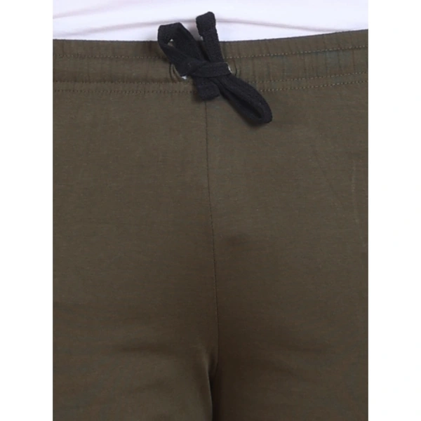 Men's Casual Cotton Striped Above knee Shorts (Olive) - XL