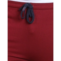 Men's Casual Cotton Striped Full Length Track Pant (Maroon) - S