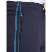 Men's Casual Cotton Striped Full Length Track Pant (Navy) - S