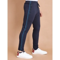Men's Casual Cotton Striped Full Length Track Pant (Navy) - S