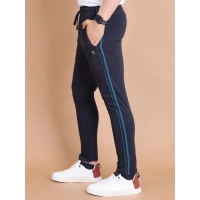 Men's Casual Cotton Striped Full Length Track Pant (Navy) - S